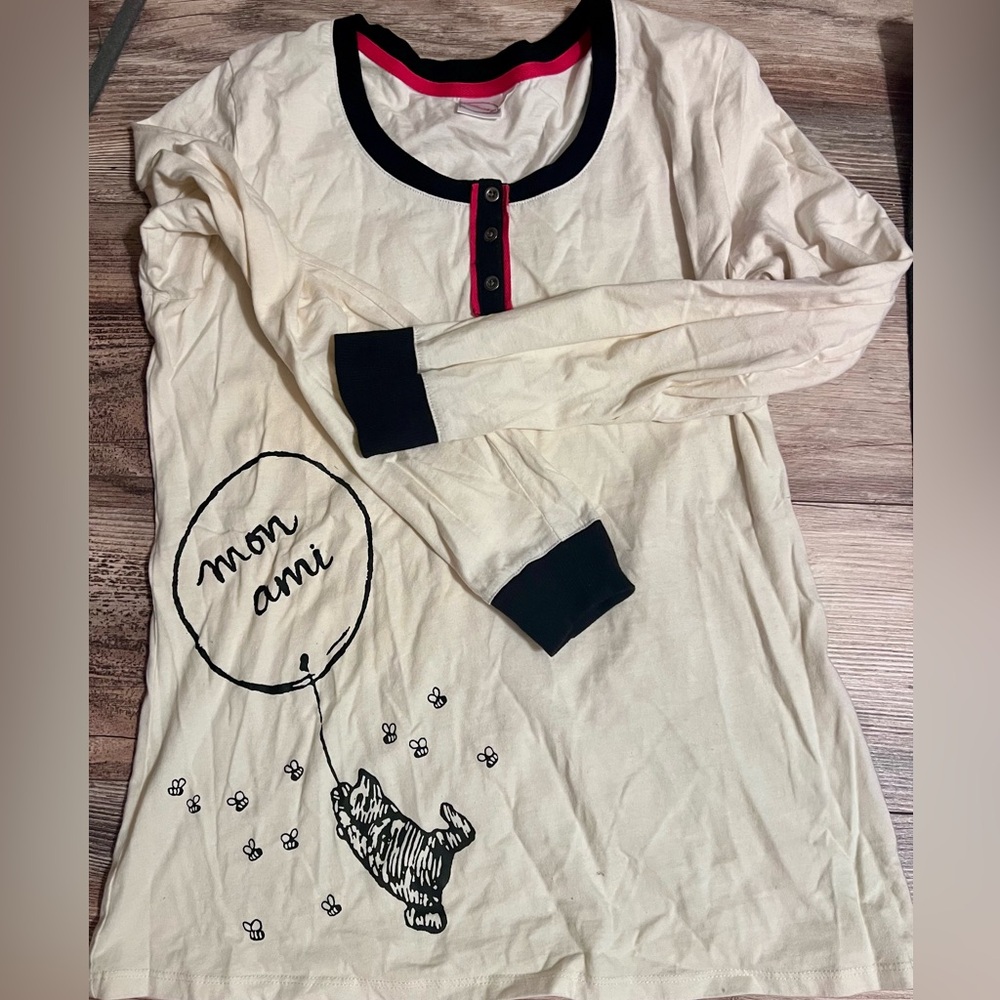 Disney White and Black Top with Red Trim